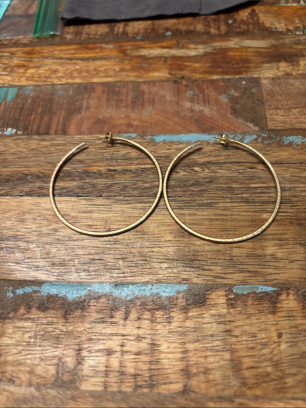 James Avery Large Classic Hammered 14K Yellow Gold Hoops 1 5/8 “ MSRP $850